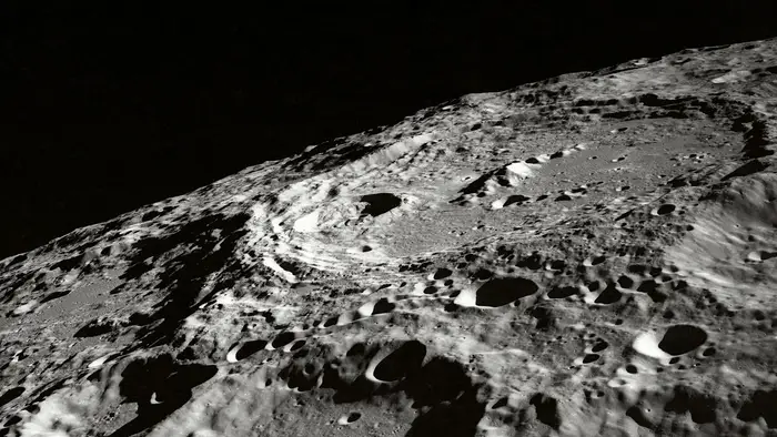 The Moon against black space, evoking the old folklore that lemmings fell from the sky
